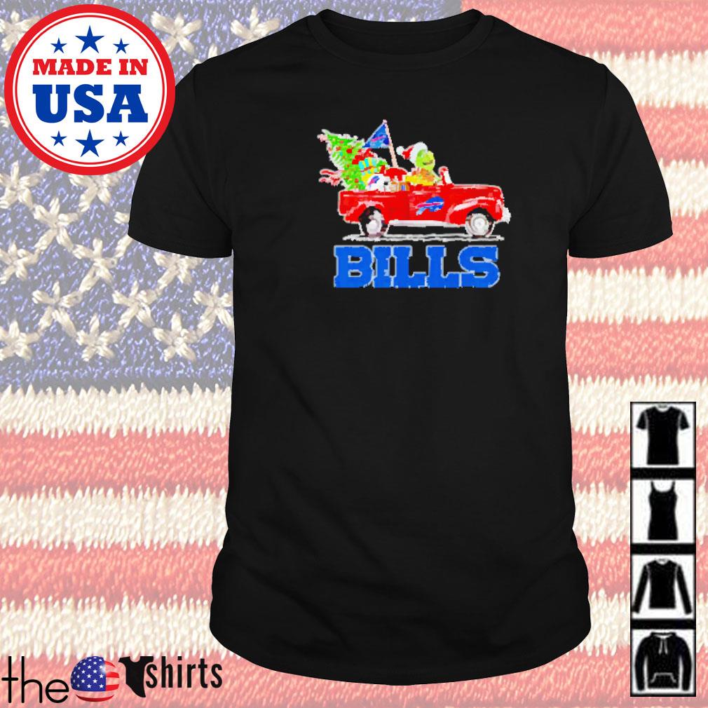 Grinch and Max driving car Buffalo Bills Christmas shirt