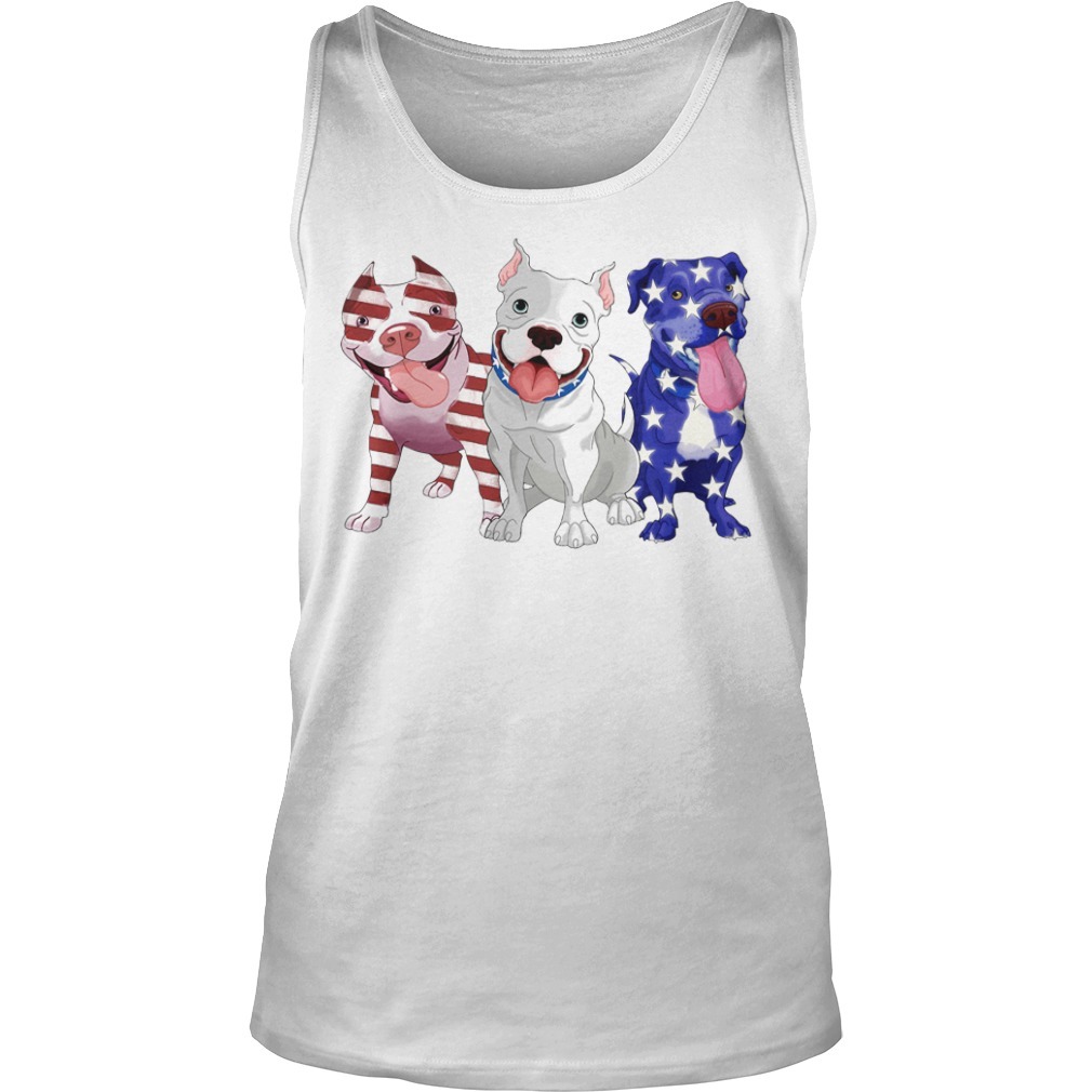 Red white and blue Pitbull American flag shirt, sweater and hoodie