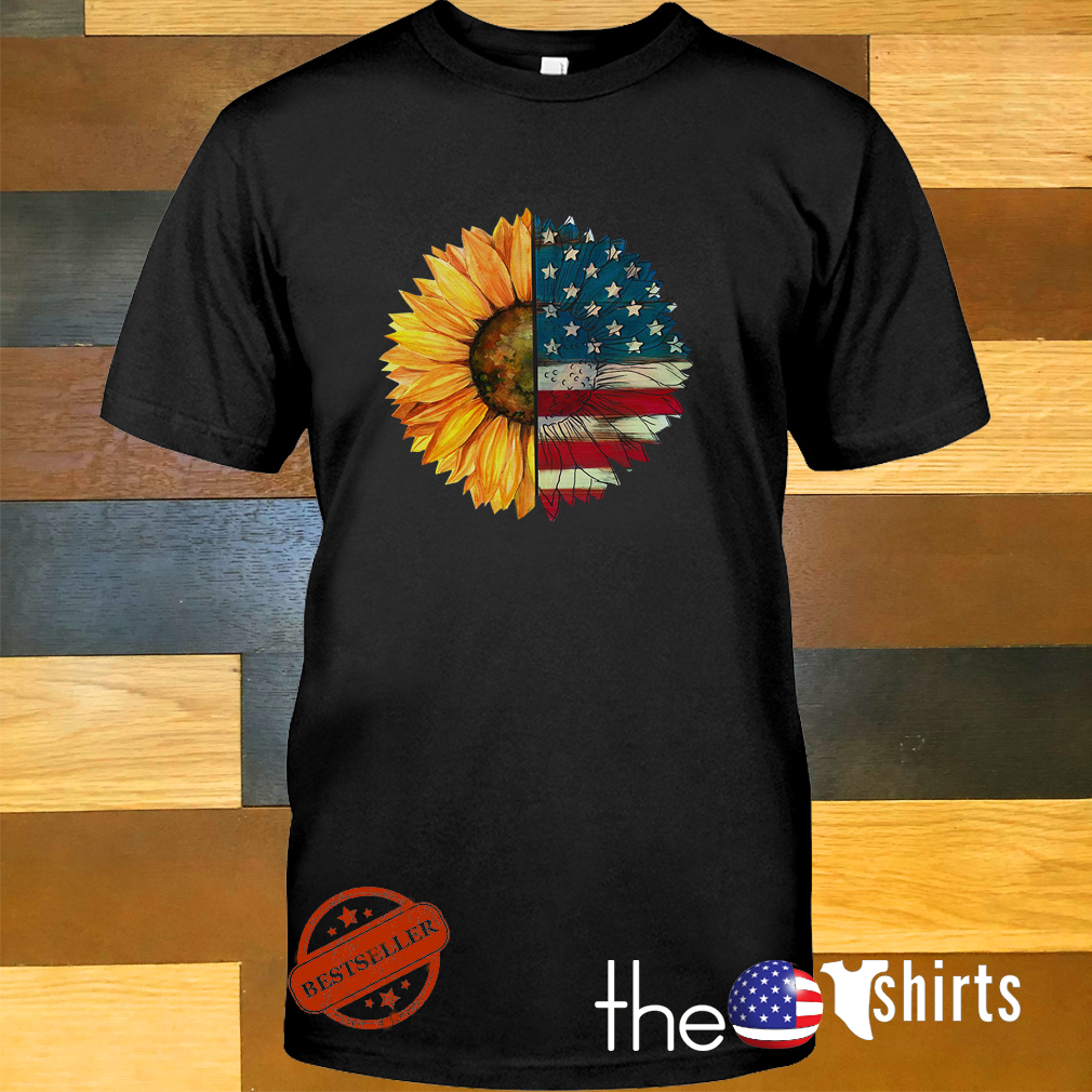 Sunflower American flag shirt, sweater, hoodie, and v-neck t-shirt