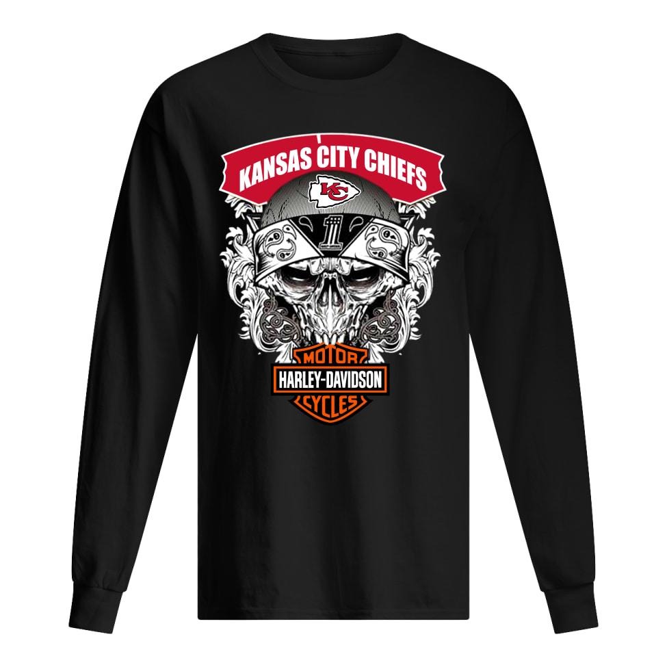 Skull Kansas City Chiefs Harley Davidson Motor Cycles shirt