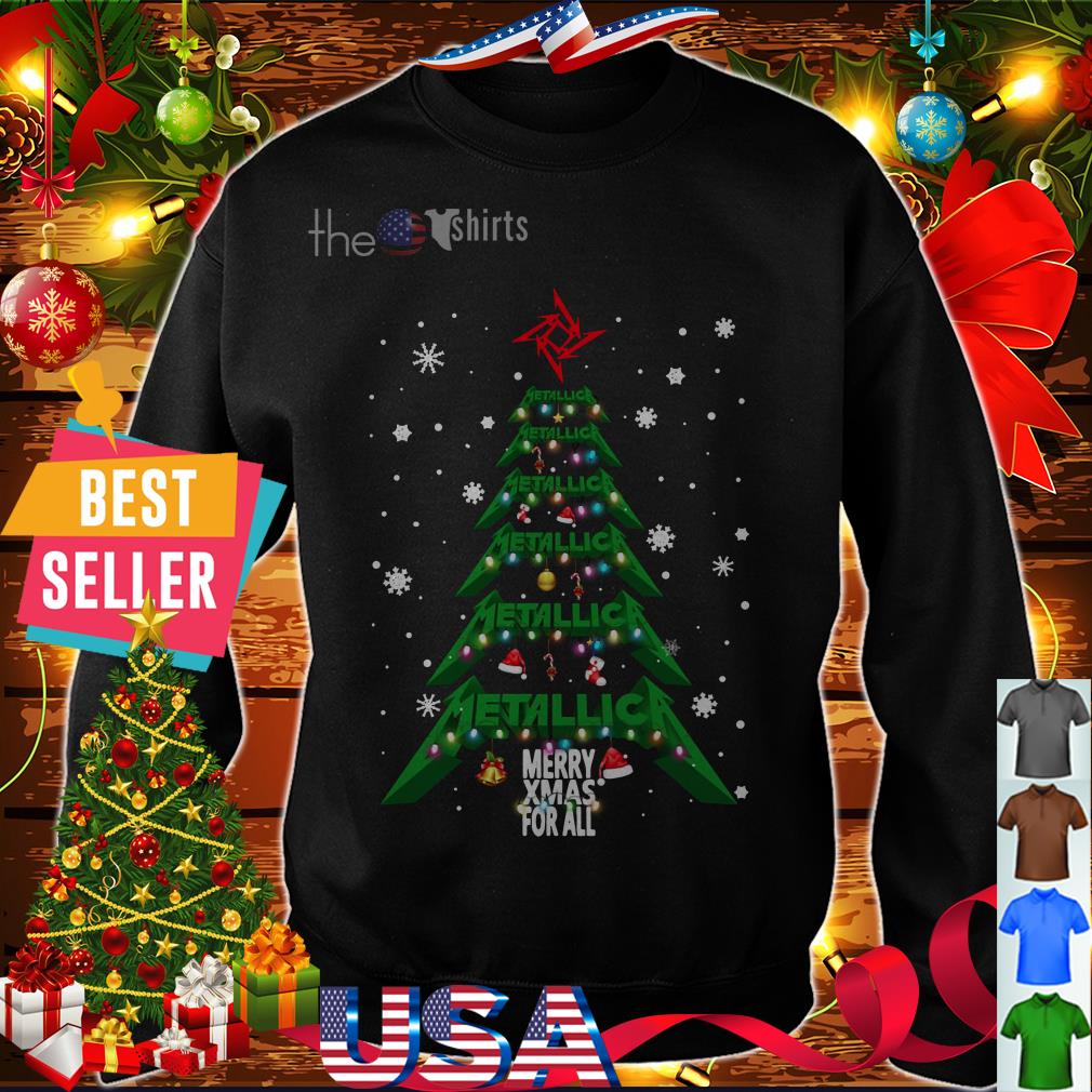 Metallic Christmas tree Merry Xmas for all shirt, hoodie, sweater and ...
