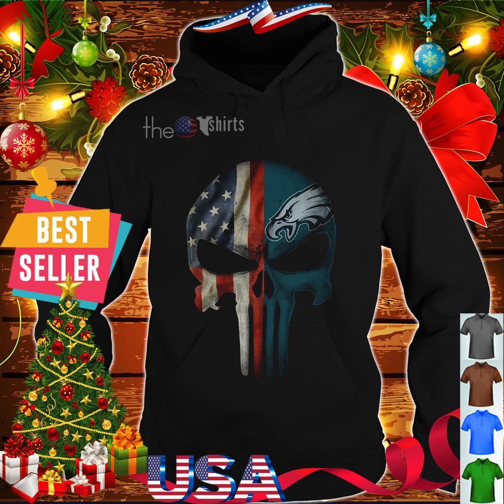 Philadelphia Eagles American flag punisher Skull shirt - Trend T