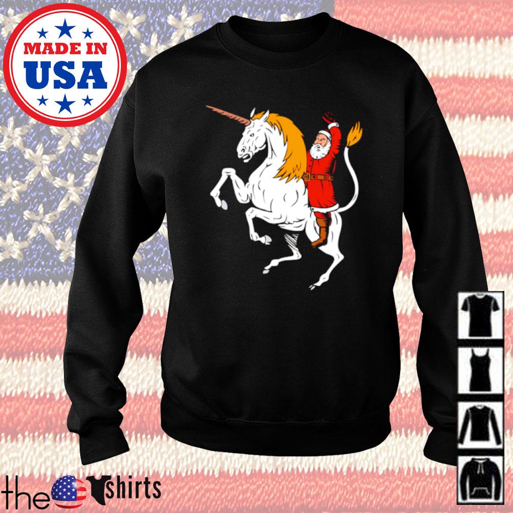 Santa riding a unicorn ugly Christmas sweater, hoodie, sweater, long ...