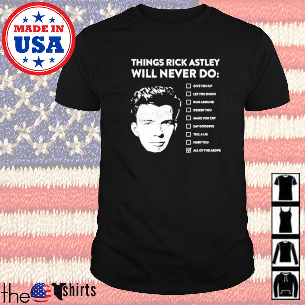 rick astley tour t shirt